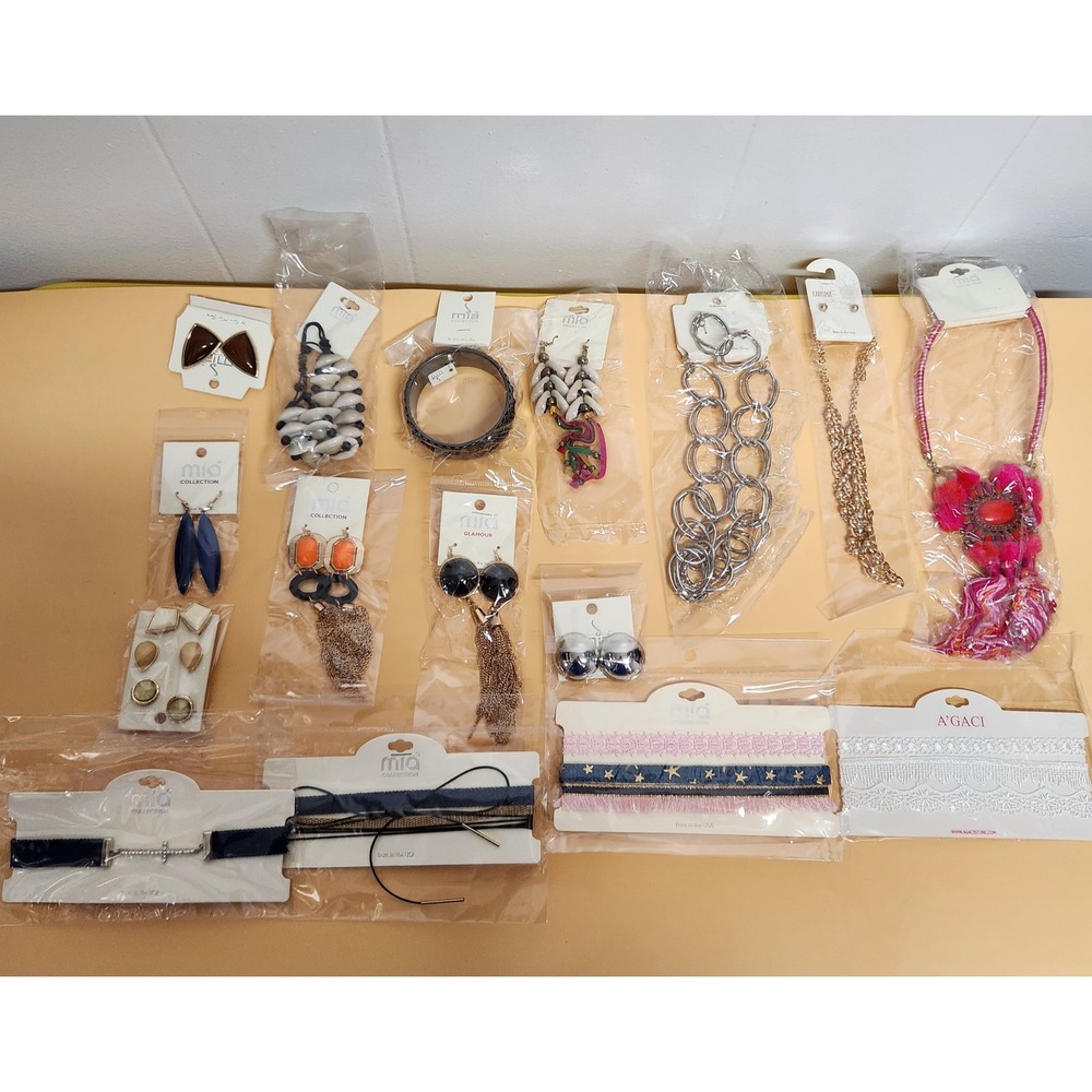 Mia Collection A'GACI Jewelry Mixed Lot 64pcs Earrings Necklaces Bracelets New
